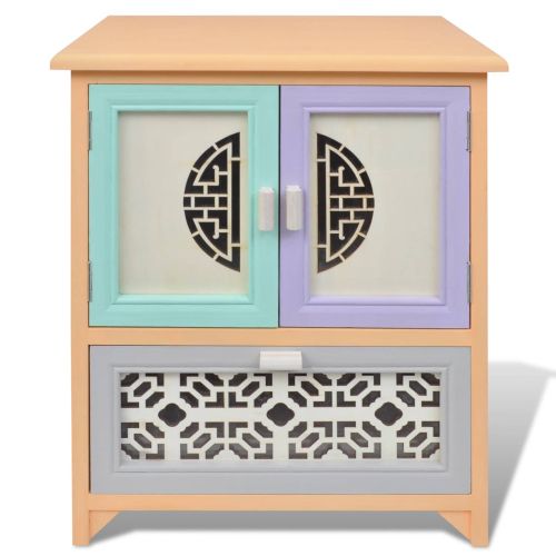Страничен шкаф Многоцветен 46 x 34 x 55.5 см Дърво от пауловния