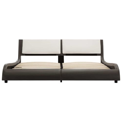 Рамка за легло Сиво и бяло 160 x 200 cm Изкуствена