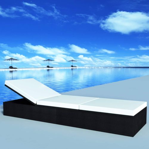 Шезлонг Черно полиратан