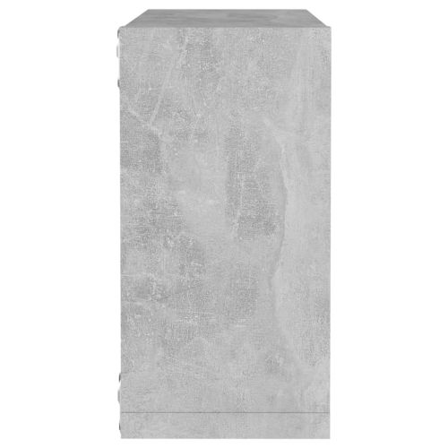 Стенни кубични рафтове, 4 бр, бетонно сиви, 30x15x30 см