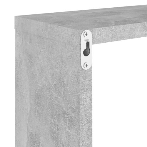 Стенни кубични рафтове, 4 бр, бетонно сиви, 30x15x30 см