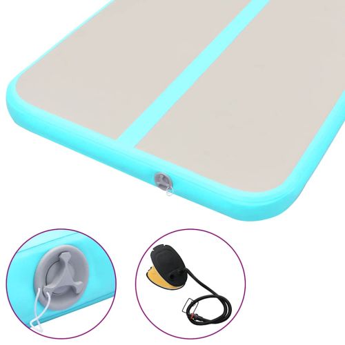 Надуваем дюшек за гимнастика с помпа, 500x100x10 см, PVC, зелен