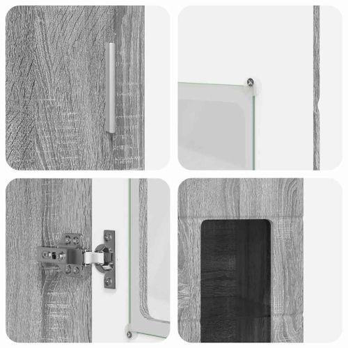 Висок шкаф FLORIN Сив Сонома 60 x 35 x 182 см Инженерно дърво