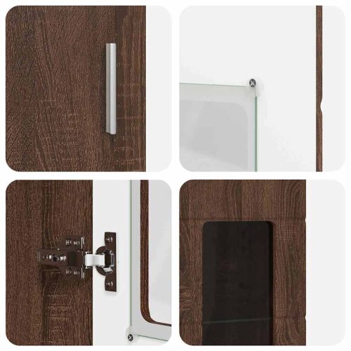 Висок шкаф FLORIN Кафяв дъб 60 x 35 x 182 см Инженерно дърво