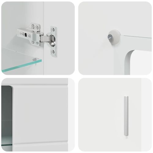 Комплект ТВ шкаф с чекмедже FLORIN 3 pcs Бяло Инженерно дърво