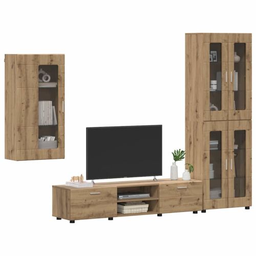 Комплект ТВ шкаф с чекмедже FLORIN 3 pcs Дъб Инженерно дърво