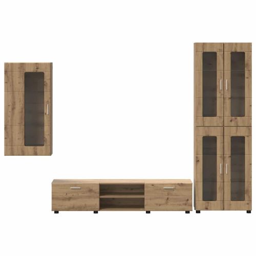Комплект ТВ шкаф с чекмедже FLORIN 3 pcs Дъб Инженерно дърво