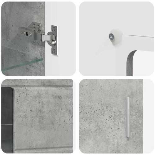 Комплект ТВ шкаф FLORIN 3 pcs Циментено сиво Инженерно дърво