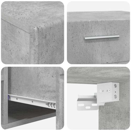 Комплект ТВ шкаф FLORIN 3 pcs Циментено сиво Инженерно дърво