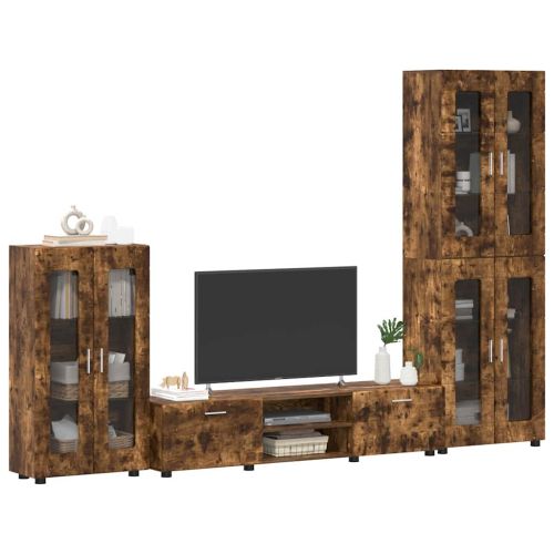 Комплект ТВ шкаф с рафт FLORIN 3 pcs Димян дъб Инженерно дърво