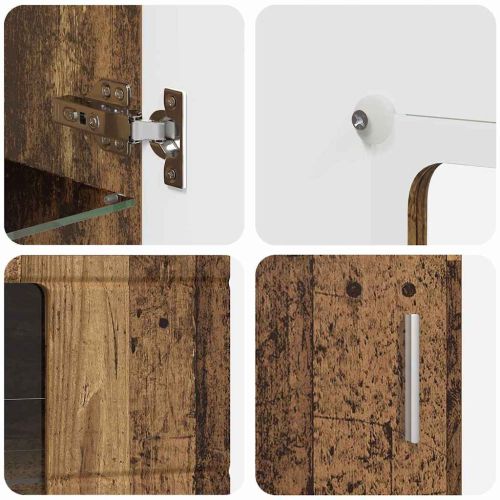 Комплект ТВ шкаф с чекмедже FLORIN Старо дърво Инженерно дърво