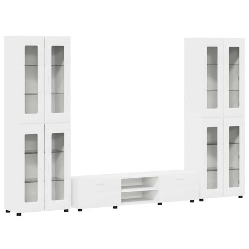 Комплект ТВ шкаф с чекмедже с рафт FLORIN Бяло Инженерно дърво