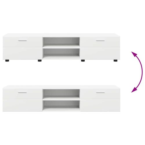 Комплект ТВ шкаф с чекмедже FLORIN 3 pcs Бяло Инженерно дърво