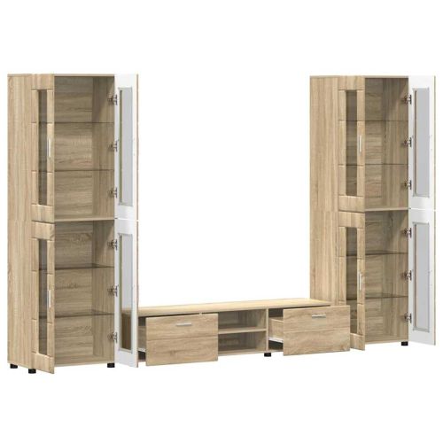 Комплект ТВ шкаф с рафт FLORIN 3 pcs Сонома дъб Инженерно дърво