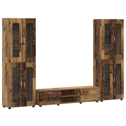 Комплект ТВ шкаф с чекмедже FLORIN Старо дърво Инженерно дърво