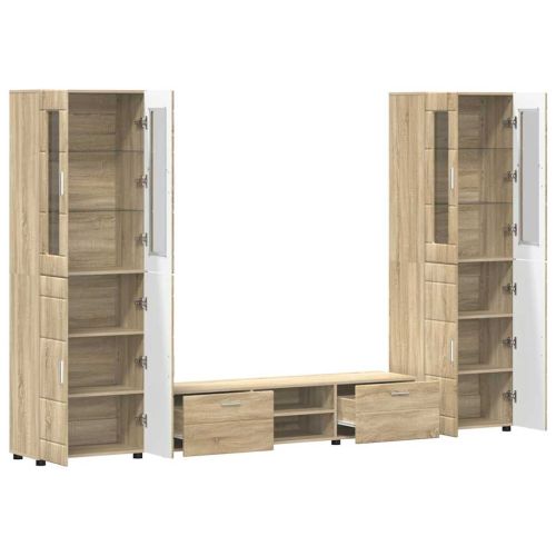 Комплект ТВ шкаф с рафт FLORIN 3 pcs Сонома дъб Инженерно дърво