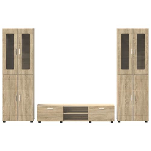 Комплект ТВ шкаф с рафт FLORIN 3 pcs Сонома дъб Инженерно дърво