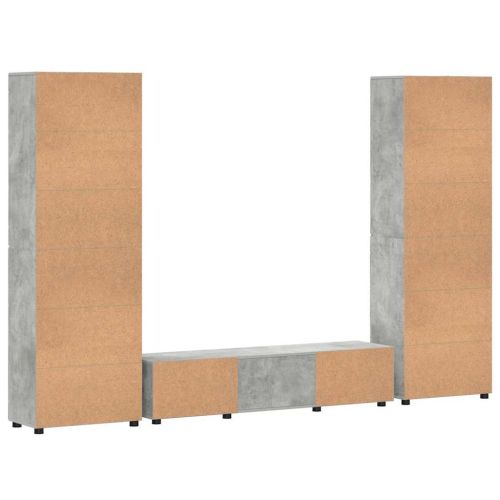 Комплект ТВ шкаф FLORIN 3 pcs Циментено сиво Инженерно дърво
