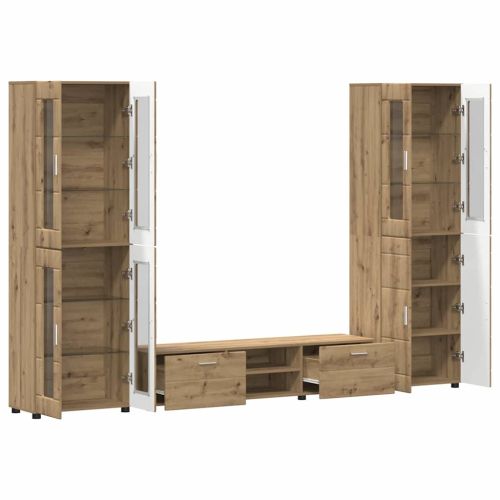 Комплект ТВ шкаф с чекмедже с рафт FLORIN Дъб Инженерно дърво