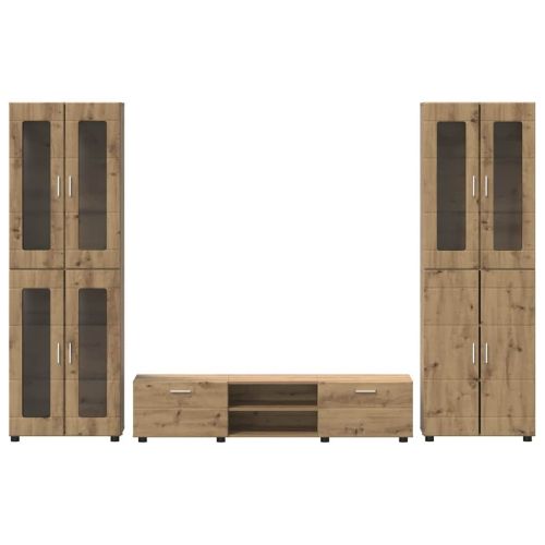 Комплект ТВ шкаф с чекмедже с рафт FLORIN Дъб Инженерно дърво