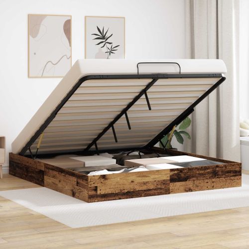 Отоманско легло със съхранение Старо дърво 203 x 180 x 25 см