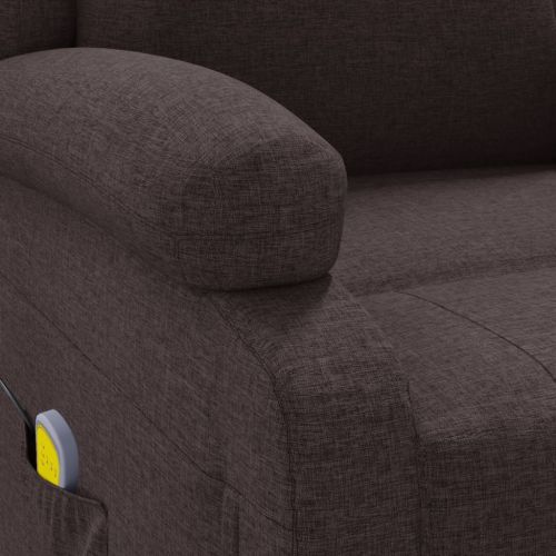 Wingback масажен стол, тъмнокафяв, текстил