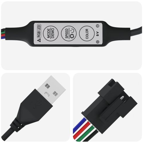 LED лента 2 pcs Черен и бял 1745 мм Мед и пластмаса