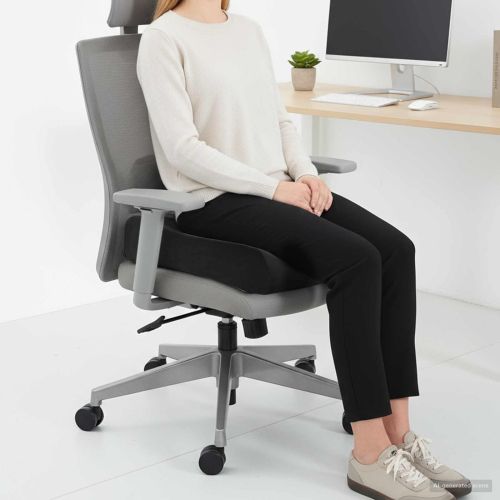 Възглавница за сядане Едноцветен Черно 40 x 40 x 13 cm PU пяна