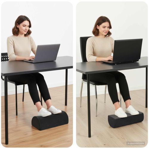 Възглавница за повдигане на крака Черно 42 x 18 x 13 см PU пяна