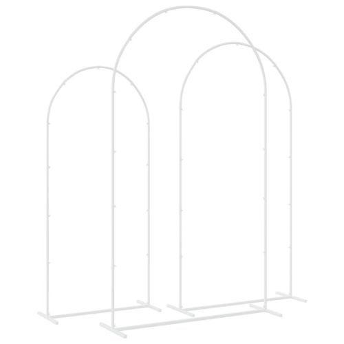 Сватбена арка 3 pcs Бял Стомана