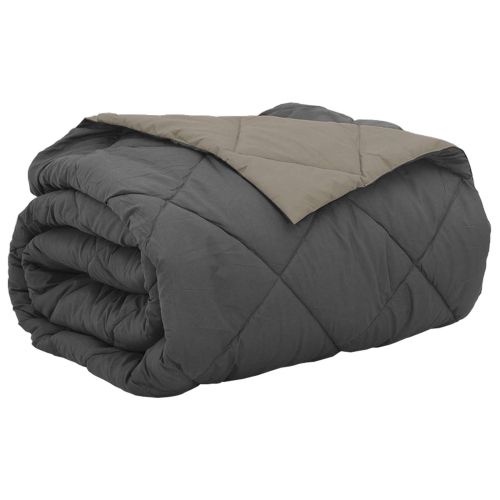 Летен юрган Светло сиво и антрацит 220 x 260 cm Микрофибър