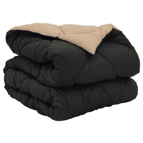 Пълно годишно юрганче Черно и таупе 200 x 155 см Микрофибър