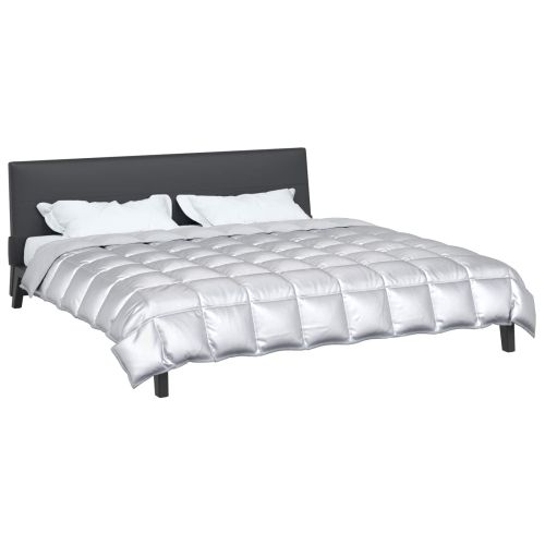 Зимен юрган Сребрист 220 x 240 cm Сатен и микрофибър