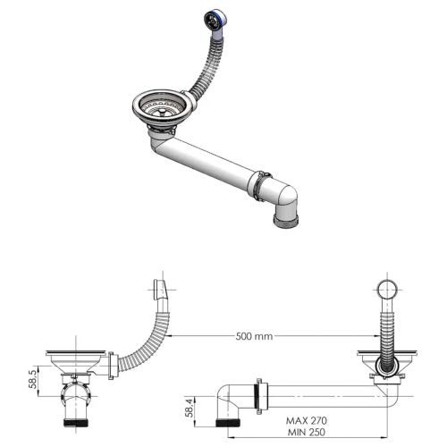 Мивка Бяло 620 x 500 мм 80% Кварц и 20% Смола