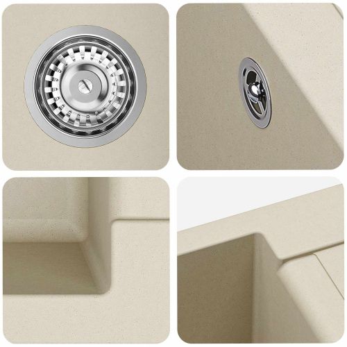 Мивка Бежово 780 x 500 мм 80% Кварц и 20% Смола