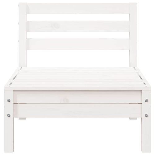 Градински диван, 3-местен, бял, бор масив