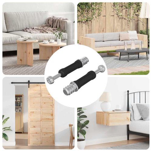 Винт с кам л Lock 2 pcs Сребрист и Черен М6 x 40 мм Метал