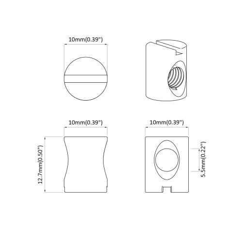 Винтови гайки 12 pcs Сребрист M6 x 12 мм Метал