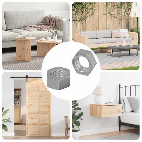 Шестоъгълна гайка 2 pcs Сребрист М6 Метал