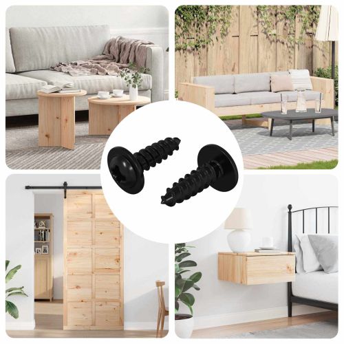 Самонарезен гвоздей 2 pcs Черно 3,5 x 12 мм Желязо