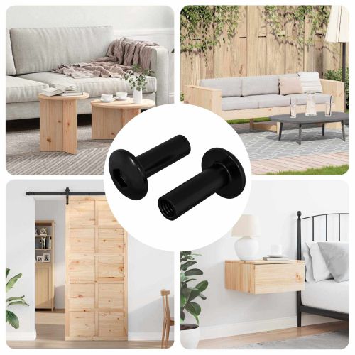 Гайки сSleeve 2 pcs Черен M4 x 14,5 мм Метал