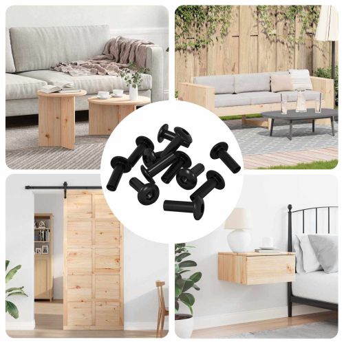 Гайки сSleeve 12 pcs Черен M4 x 14,5 мм Метал