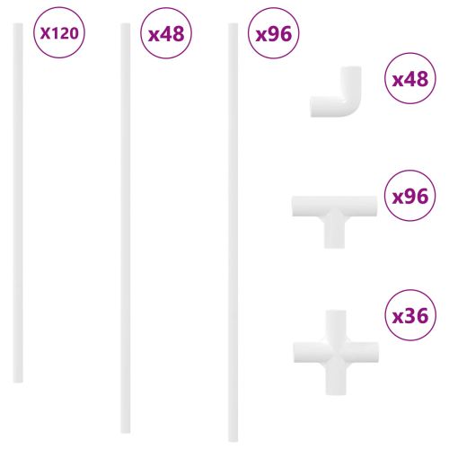 PVC Тръба 12 pcs Бяло 12,2 x 1,8 x 500 мм PP и PE