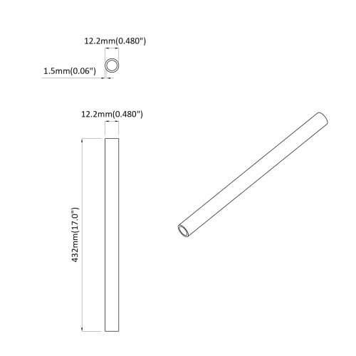 PVC Тръба 12 pcs Бяло 12,2 x 1,8 x 500 мм PP и PE