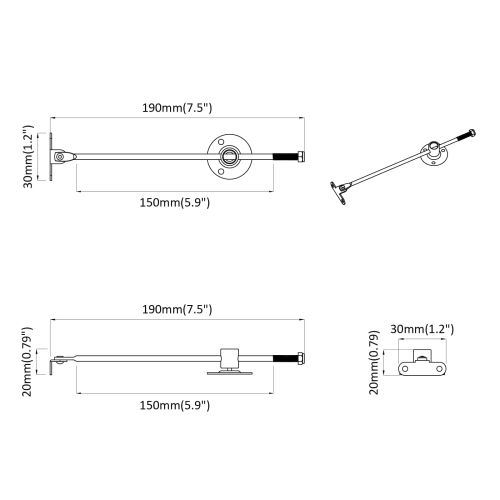 Лост с плъзгачи 12 pcs Сребрист Желязо