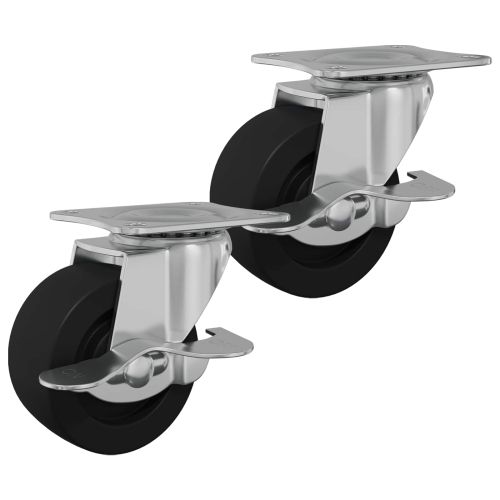 Кастър 2 pcs Черен и сребрист 50,7 x 50,7 x 24,4 мм