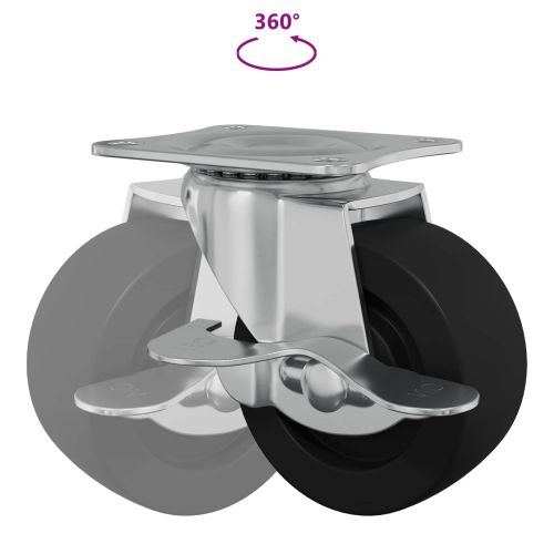 Кастър 12 pcs Черен и сребрист 50,7 x 50,7 x 24,4 мм