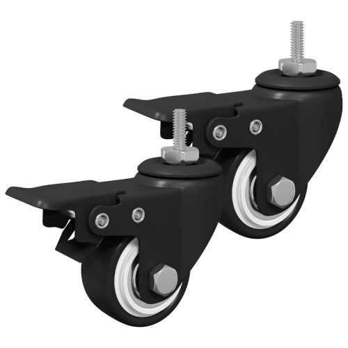 Колела 2 pcs Черно M6 x 37 мм Желязо и найлон