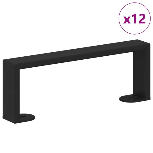 Крака за мебели 12 pcs Черно 281 x 40,5 x 100 мм Желязо