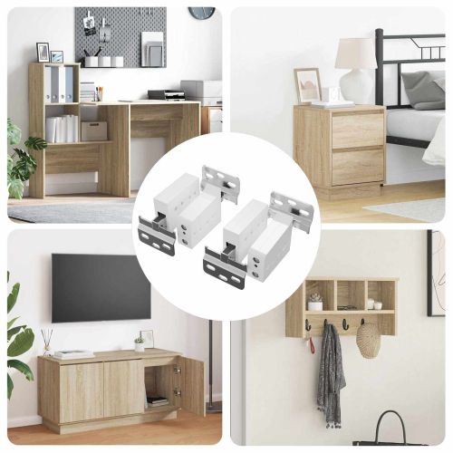 Подвесна скоба за шкаф 2 pcs Бяло 70 x 48 x 19 мм